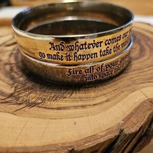 Song Lyrics Bracelets Two Stamped Metal Bangles Born To Be Wild